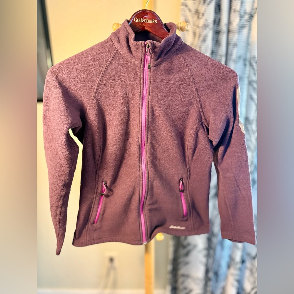 Eddie Bauer Women’s Petite Purple First Ascent Lightweight Fleece Zip Jacket